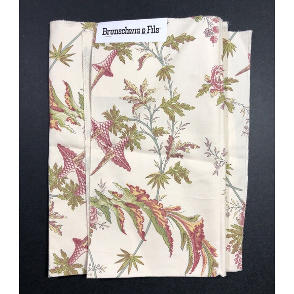 Edith's Reverie Floral Cotton Print Antique Fabric BRUNSCHWIG & FILS Sample - Picture 6 of 9